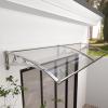 Outdoor Awning for Patio, Porch, Door, Window and Weather Protection, Polycarbonate Cover with Silver Aluminum Frame (80 x 420 cm) view 1