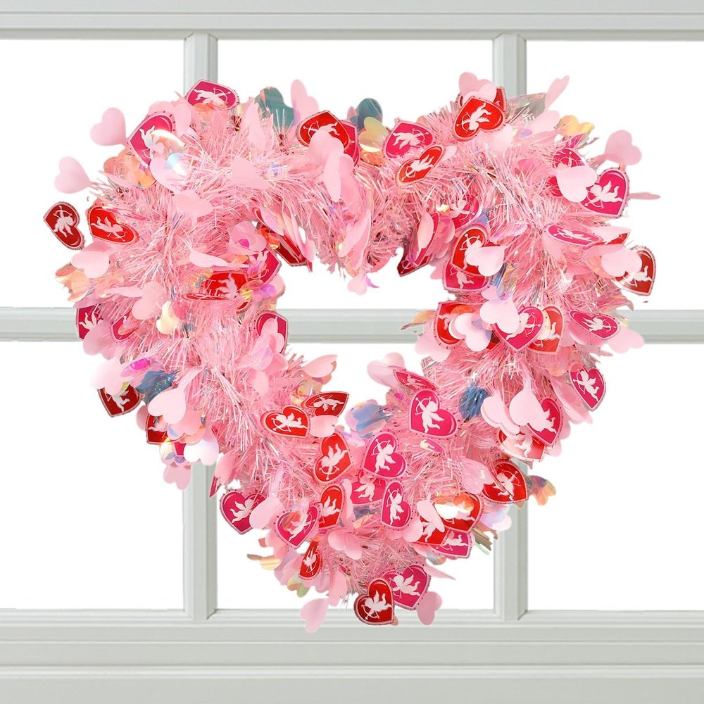 Heart-Shaped Valentine Wreath Decoration