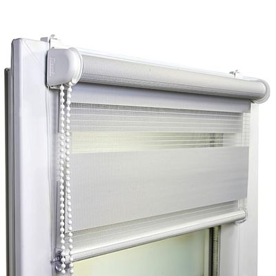 No-Drill Double Roller Blind, Day & Night Duo, 35 x 230 cm, Dark Gray, Voppi