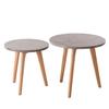 home24 2-Piece Side Table Set, Partially Solid Wood, 50 x 50 x 45 cm view 1
