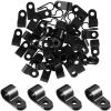 Teansic R-Type Cable Clips, Black Nylon, 1.27 cm (1/2 in.), 200 Pack view 1
