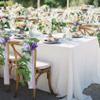Meldel Wedding Chair Aisle Decorations, Artificial White & Purple Rose Garland with Hanging Ribbons view 4
