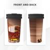 BWLHJKE Insulated Coffee Mug with Flip-Top Lid and Handle, Brown, 16 oz view 3