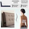 Upholstered Faux Leather Headboard with Button Details, Wall-Mounted, Full/California King, Brown view 2