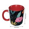 KWQDOZF Colorful Boho Floral Coffee Mug, Two-Tone Ceramic Mug with 3D Pattern, 312 ml view 3