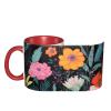 KWQDOZF Colorful Boho Floral Coffee Mug, Two-Tone Ceramic Mug with 3D Pattern, 312 ml view 4