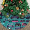 Gaming Controller Pattern Quilted Christmas Tree Skirt view 2