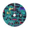Gaming Controller Pattern Quilted Christmas Tree Skirt view 4