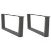 vidaXL V-Shaped Coffee Table Legs 2 pcs Anthracite Steel 70 x (30–31.3) cm view 1