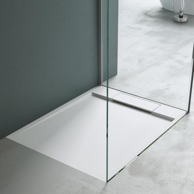 Mai & Mai Mineral Cast Shower Tray 100 x 120 x 4 cm with Drain Assembly 06