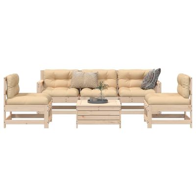 NQJIBUE Home Garden 6-Piece Solid Pine Garden Sofa Set