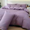 LSZHBSL Cotton Duvet Cover 180 x 220 cm, Deep Purple, with Zipper view 1