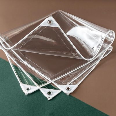 Waterproof PVC Tarp with Eyelets, Transparent, 0.35 mm, 1.8 m x 5.5 m