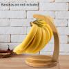 Gnrique Bamboo Banana Hanger - Banana Stand, Modern Lightweight Stand with Hook for Kitchen Countertops and Oval Base view 2