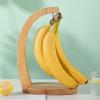 Gnrique Bamboo Banana Hanger - Banana Stand, Modern Lightweight Stand with Hook for Kitchen Countertops and Oval Base view 3