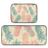 Kitchen Rugs, 2-Piece Set, Non-Slip, Washable, Tropical Retro Pineapple Design view 1