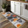 Siunwdiy Extra-Long Gray and Orange Patchwork Rug Runner, Non-Slip, Washable, 100 x 380 cm view 2