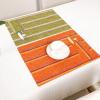 Homxi Washable Placemats, Set of 4, 32 x 45 cm, Striped Rectangular Polyester, Non-Slip, Orange view 3