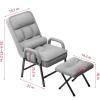 Ergonomic Chair Set with Ottoman, Adjustable Backrest, Linen Fabric view 2