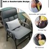 Ergonomic Chair Set with Ottoman, Adjustable Backrest, Linen Fabric view 3
