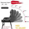 Ergonomic Chair Set with Ottoman, Adjustable Backrest, Linen Fabric view 4