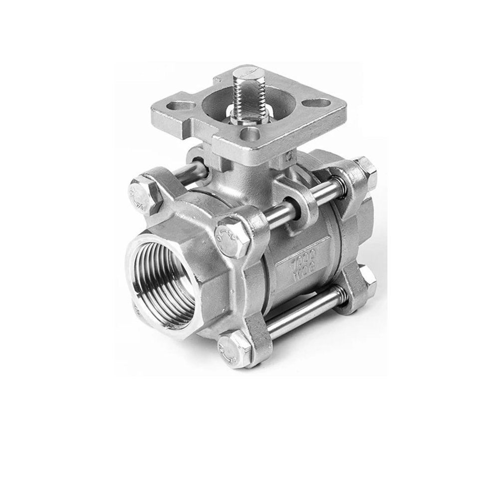 ZHGUIMING 304 Stainless Steel Ball Valve, High Platform, Female Thread, 316L Female Thread, Pneumatic Platform Switch Valve DN15/20/25/32 (DN80, 304 Material Grade)