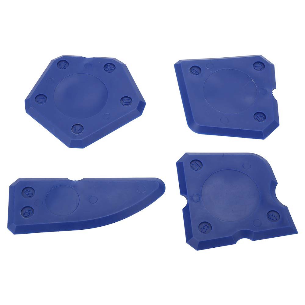 NDNCZDHC Silicone Caulking Tools, 4-Piece Caulk Finishing Tool Set, Joint Removal Scraper, Sealant Removal Tool for Bathrooms (Blue)