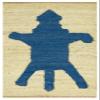 Handwoven Heavy Braided Jute Rug, 10 x 14 Kelim, Natural Animal Design, Blue & Beige view 1