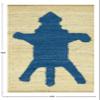 Handwoven Heavy Braided Jute Rug, 10 x 14 Kelim, Natural Animal Design, Blue & Beige view 3