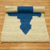 Handwoven Heavy Braided Jute Rug, 10 x 14 Kelim, Natural Animal Design, Blue & Beige view 4