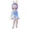 Blue Resin Seated Girl Figurine with Ears and Bunny, 12 x 12 x 32 cm view 2