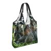 Eco-Friendly Canvas Tote Bag with Ring-Tailed Lemur Design, 36 x 32 cm, Black, One Size view 2