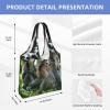 Eco-Friendly Canvas Tote Bag with Ring-Tailed Lemur Design, 36 x 32 cm, Black, One Size view 4