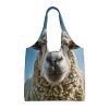 Kingww Eco-Friendly Curious Sheep Canvas Tote Bag, Charming, Durable and Multifunctional, 36 x 32 cm, Black, One Size view 1