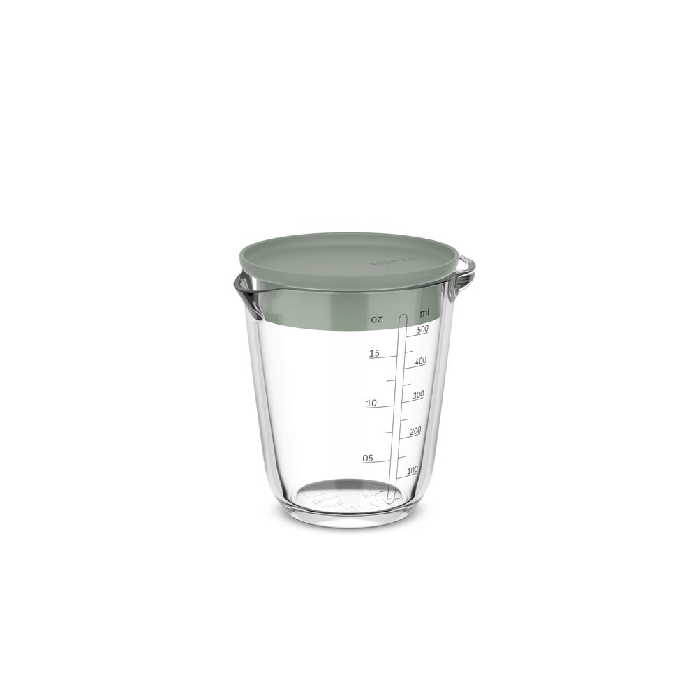 Mepal Chef It Glass Measuring Cup with Lid, 500 ml, Nordic Sage