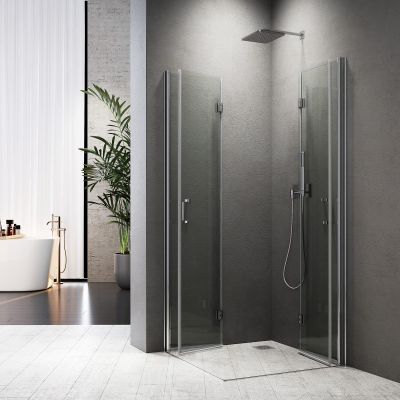 70 x 80 cm Corner Shower Enclosure with Double-Folding Doors