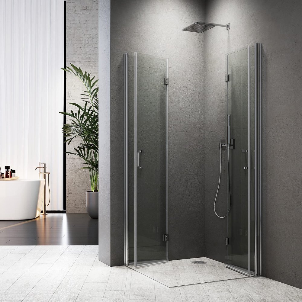 70 x 80 cm Corner Shower Enclosure with Double-Folding Doors