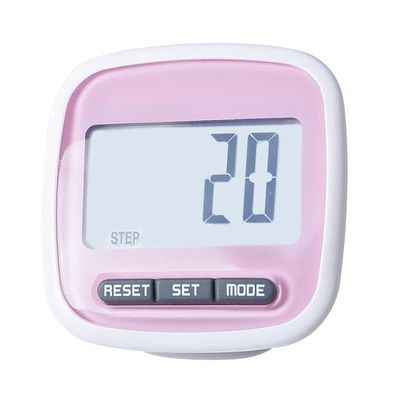 Pedometer, Step Counter and Running Counter with 3D Sensor, Calorie and Distance Tracking, and Weight Setting for Running, Fitness and Hiking (Pink)