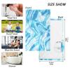 KLL Cotton Hand Towel, Geometric Pattern, Blue, 40.6 x 71.1 cm view 2