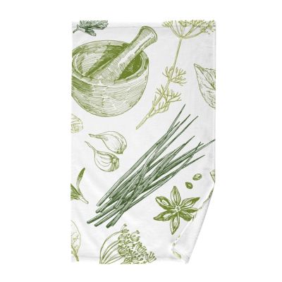 KLL Small Cotton Towels, Herbs and Spices, Bathroom Towels, Fingertip Towels, Bath Towels, Spa Towels, 16 x 28 in