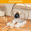 2-Tier Pot Lid Organizer with Spoon Rest, White view 3