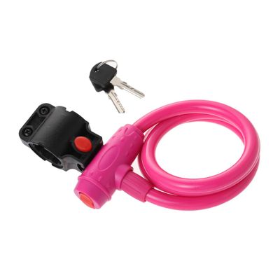 Pink Bicycle Combination Cable Lock