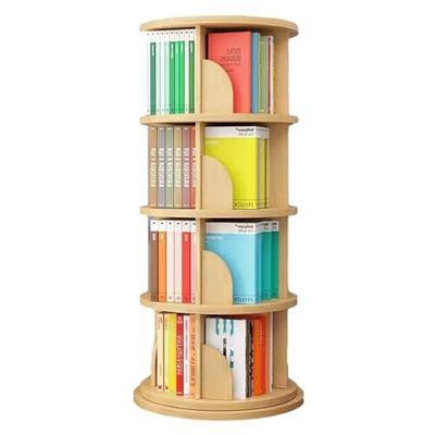 Generic 6-Tier Rotating Corner Bookshelf Tower, Wood, 50 x 126 cm
