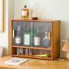 3-Tier Tea Cup Holder Cabinet with Glass Doors, Brown view 3