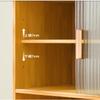 3-Tier Tea Cup Holder Cabinet with Glass Doors, Brown view 4