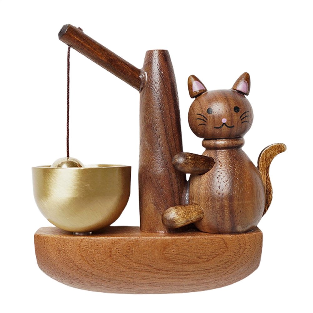 Cat Doorbell - Decorative Clothesline with Wooden Cat Pendant