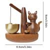 Cat Doorbell - Decorative Clothesline with Wooden Cat Pendant view 4