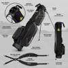 Lyle & Scott Gleneagle Golf Bag, Lightweight Men's Golf Stand Bag with 3-Way Divider, Cooler Pocket, Carry Handle, Retractable Stand and Padded Strap - Onyx Black view 3