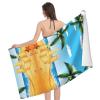 ESNAIUVCD Large Quick-Drying Microfiber Beach Towel with Cartoon Sandcastle Print view 1