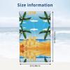ESNAIUVCD Large Quick-Drying Microfiber Beach Towel with Cartoon Sandcastle Print view 2